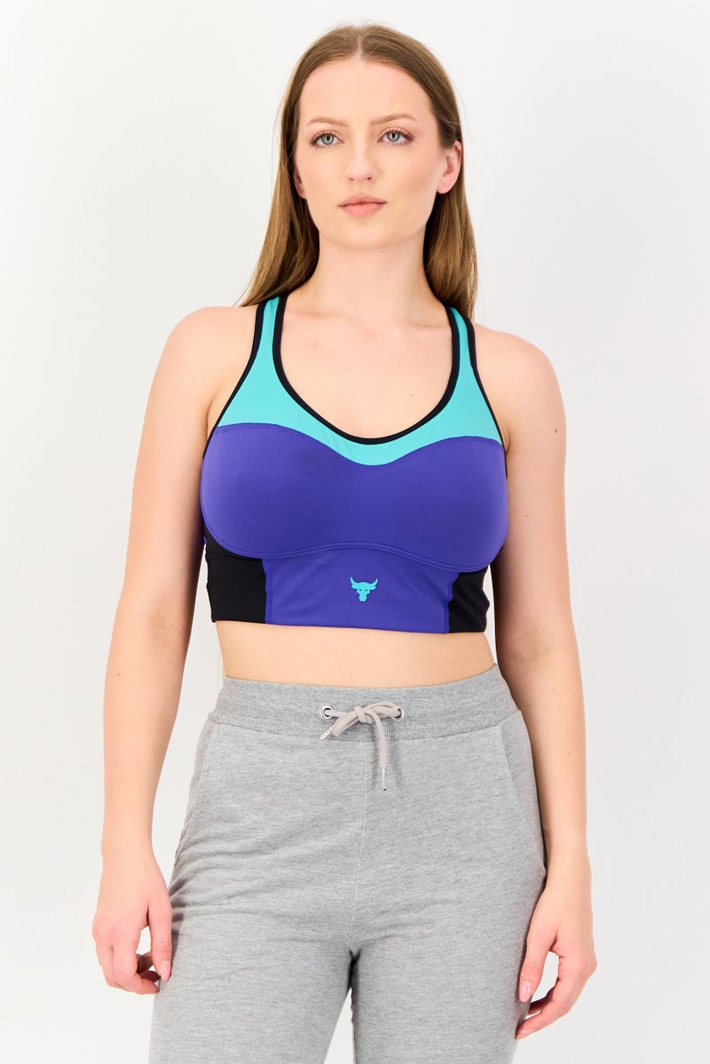 UNDER ARMOUR حمالة صدر رياضية للنساء مبطنة قليلاً، متعددة الألوان - Image 1