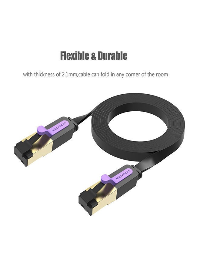 NIBEMINENT High Speed Transmission Ethernet LAN Network Flat Cable 3meter Black - Image 1