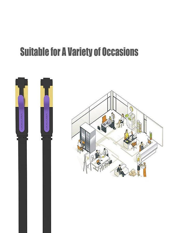 NIBEMINENT High Speed Transmission Ethernet LAN Network Flat Cable 3meter Black - Image 3