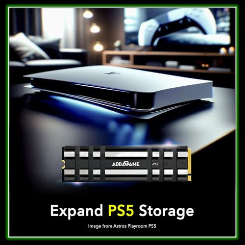Addlink A93 1TB Storage Expansion for PS5 Console with Heatsink, Up to 7400mb/s, Gen 4 PCIe NVMe m.2 2280, SLC Cache Internal Solid State Drive(‎ad1TBA93M2P) - Image 2
