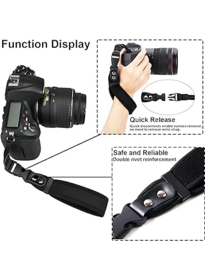 SYOSI Anti-Slip Camera Neck Strap, Quick Release Hand Strap, Professional Shoulder Straps with Climbing Rope Design, DSLR/Mirrorless Camera Straps, Suitable for Most Digital Cameras, Comfortable (Black) - Image 4