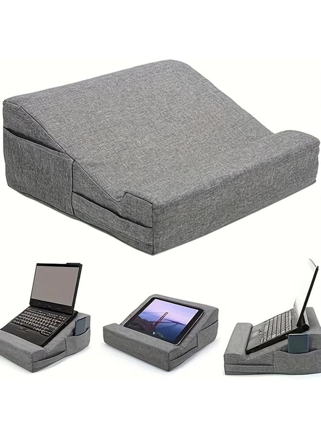 1 2 4 Pcs Ergonomic Laptop Tablet Reading Stand Cushion Grey Adjustable Height Comfortable Wrist Support For Prolonged Use Soft Fabric Cover For Home Office Travel - Image 3