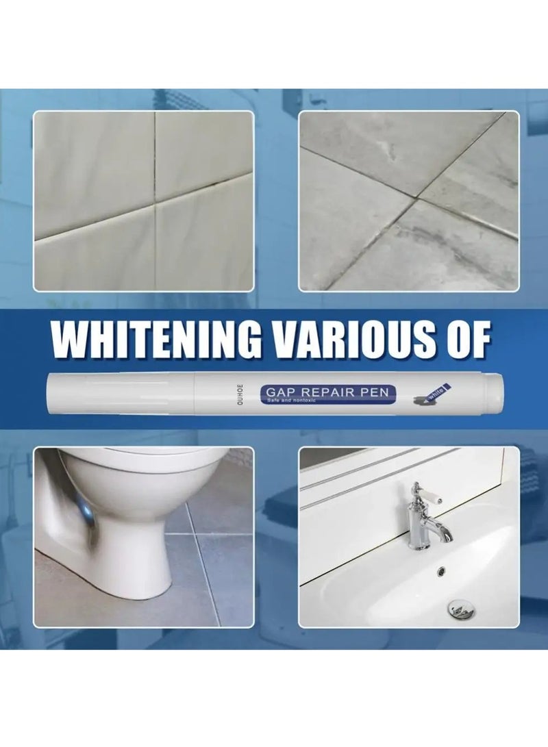 OUHOE Grout Pen, Waterproof Tile Grout Reviver Pen, Grout Restorer Marker Repair Pen, Ceramic Tile Grout Filler Pen for Restoring Tile Wall Floor Bathrooms Kitchen, 1pc White - Image 4