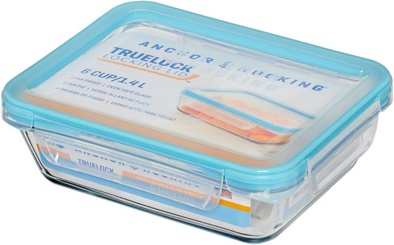 Anchor Hocking, Food Storage Container With TrueLock Locking Lid-(13968) 1.4Ltr, Rectangle - Image 1