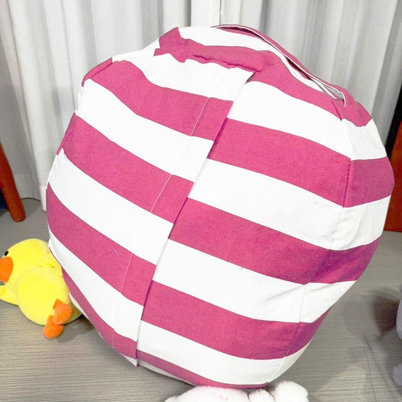 حقيبة تخزين ألعاب الأطفال المصنوعة من القماش الناعم، سعة كبيرة، حقيبة تخزين لحاف بسحاب، شريط أزرق بحري - Image 3