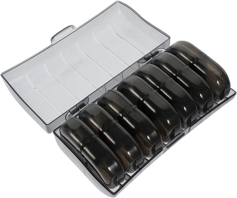 Weekly Portable Pill Organizer Box with Three Daily Doses and 7-Day Compartments, Durable Dark Medicine Case for Travel and Daily Medication Storage - Image 1