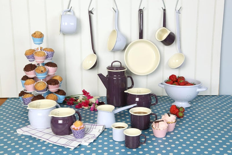 Dexam Vintage Home 400 ml Enamelware Turkish Coffee Pot, Dove,Grey - Image 4