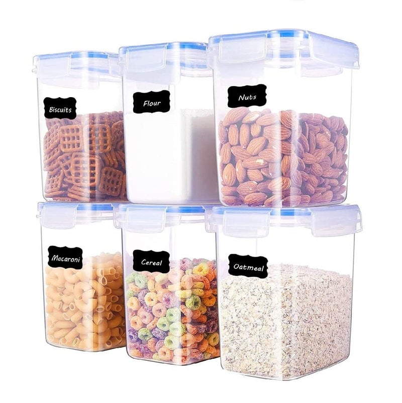 ENTITY Airtight Storage Container Set for Fridge BPA Free Airtight Plastic Container for Kitchen - 1300ml, Transparent (Pack of 6) - Image 1