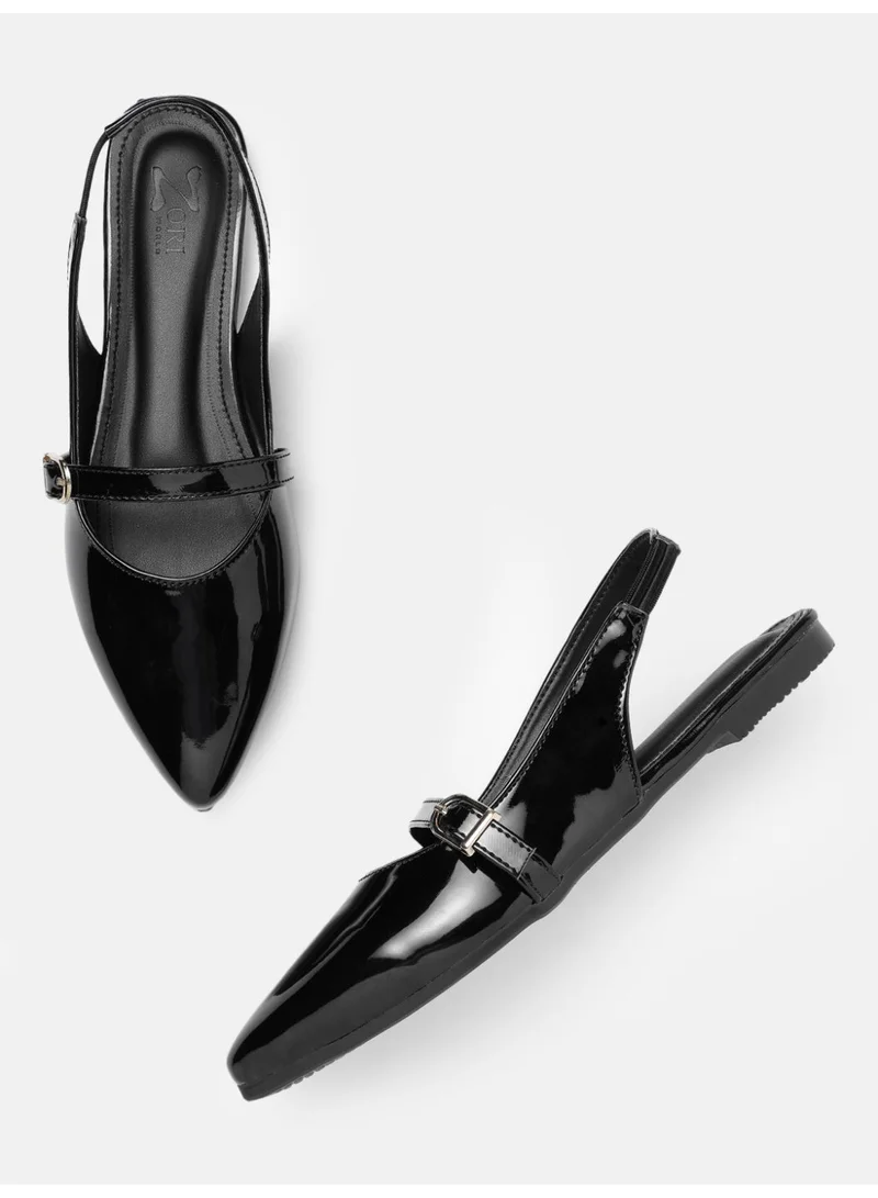 ZORIWORLD PAM Black Formal Flats for Women Office & Corporate Wear