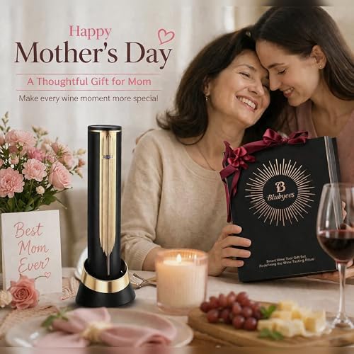 BLUBYEES Electric Wine Bottle Opener with Charging Base and Built-In Foil Cutter, Rechargeable Touch-Activated Automatic Corkscrew, Luxury Gift for Men and Women Wine Lovers - Image 2