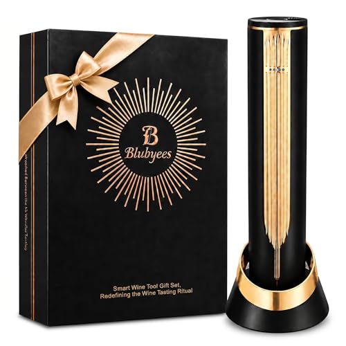 BLUBYEES Electric Wine Bottle Opener with Charging Base and Built-In Foil Cutter, Rechargeable Touch-Activated Automatic Corkscrew, Luxury Gift for Men and Women Wine Lovers - Image 1