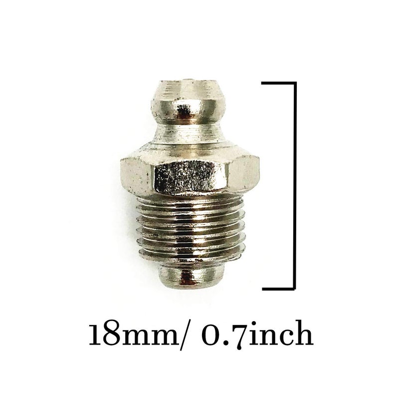 XMHF Silver Tone M8 516 Male Thread Straight Grease Nipple Zerk Fitting Nozzle 30Pcs - Image 4
