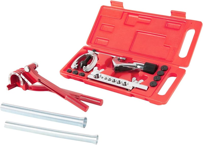 Wostore Double Flaring Tool Kit with Tube Bender 1/4",5/16",3/8" and Spring Bender 1/2",5/8" for Plumbing Copper Brake Line HVAC - Image 1