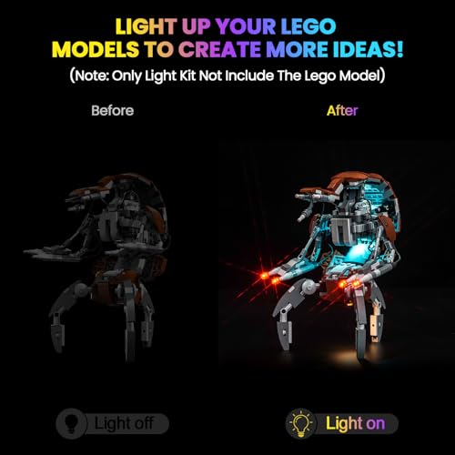 Hilighting Upgraded Led Light Kit for Lego Droideka Building Set Compatible with Lego 75381 Best Gifts for Adults Model Not Included - Image 5