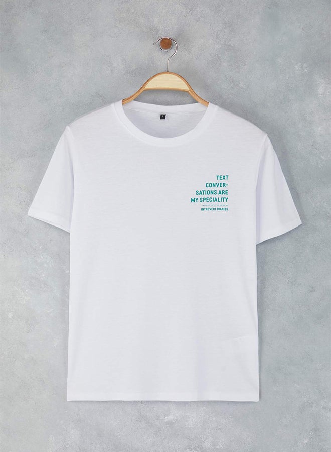 trendyol White Slim/Fit Minimal Text Printed Cotton T-Shirt - Image 2
