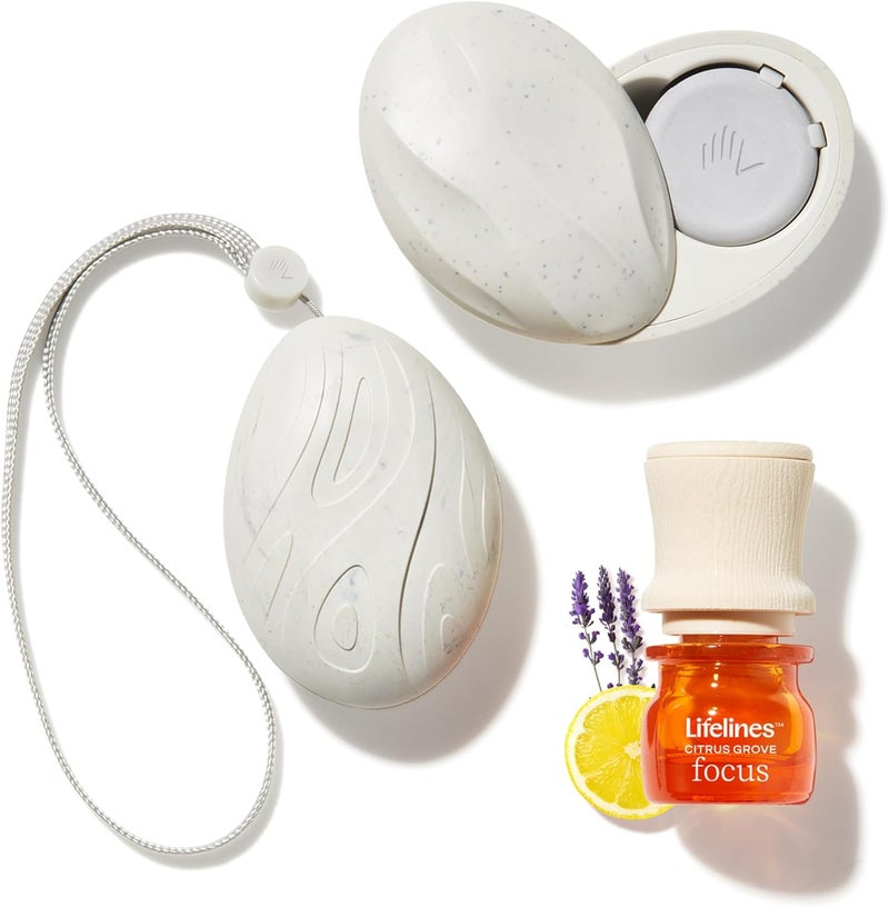 LifeLines Lifelines Scent-Infused Grounding Stones, 2-Pack, Classic Pack - Portable Fidgets for Adults with Essential Oil Blend & Diffusion Stones for Sensory Immersion - Calming Waterless Passive Diffuser 