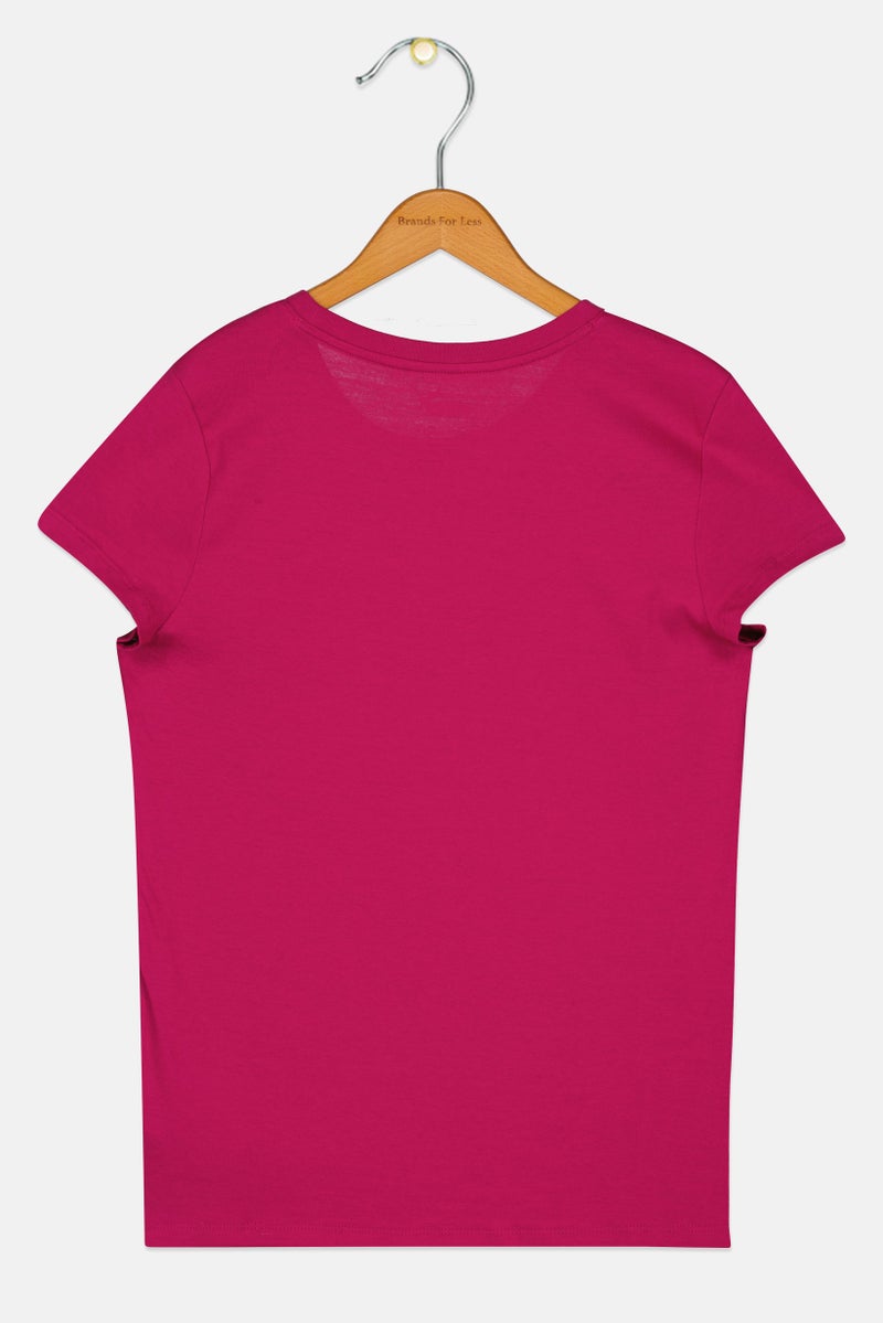 PUMA Kids Girl Sportswear Fit Short Sleeve Outdoor T-Shirt, Magenta - Image 3