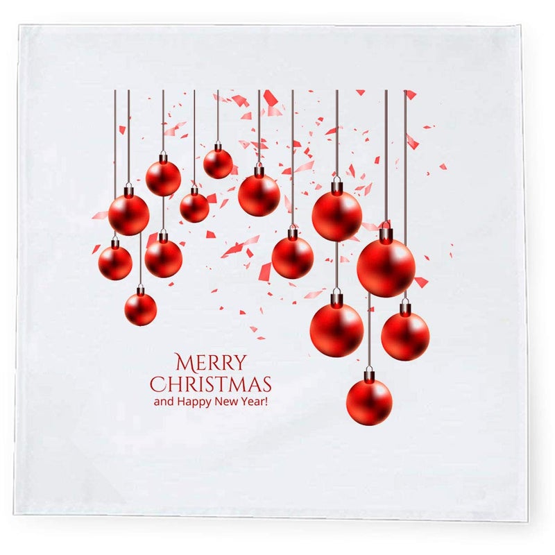 Khakee 6 Pcs Christmas Theme Tafta Silk Table Napkins 10x 10 for Xmas Decoration Christmas OrnamentsChristmas Gift npxmas292P - Image 2