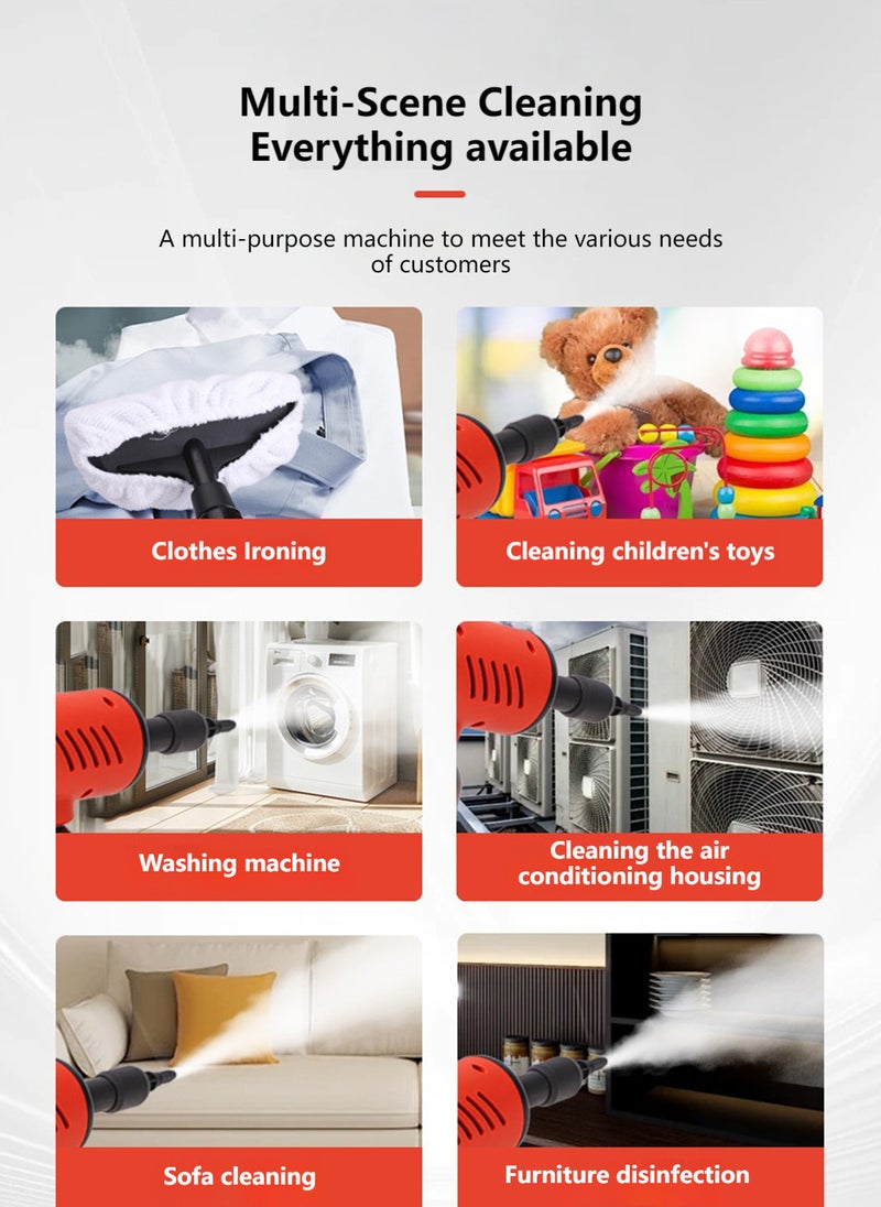 Sharpdo Handheld Pressurized Steam Cleaner, 600ml Hands-Free Portable Steamer, Multipurpose Steam Cleaner For Home|Upholstery|Car|Floor|Grout (White)  - Image 5