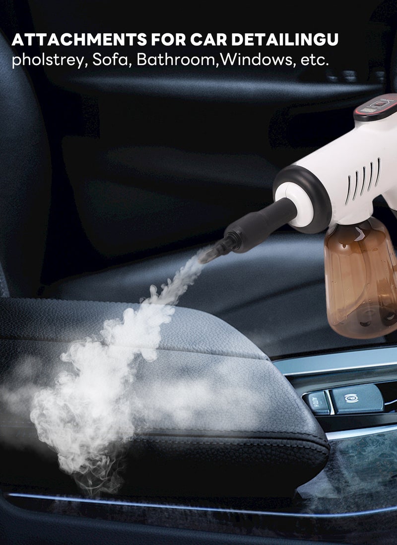Sharpdo Handheld Pressurized Steam Cleaner, 600ml Hands-Free Portable Steamer, Multipurpose Steam Cleaner For Home|Upholstery|Car|Floor|Grout (White)  - Image 3
