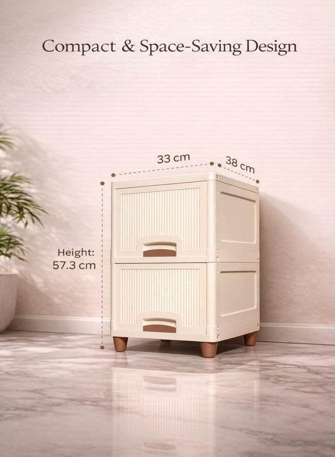 wall love Modular Storage Organizer | Stackable Wardrobe Cabinet for Clothes, Kitchen & Home | Space Saving Foldable Storage Box | Heavy Duty Plastic Organizer Rack (2 Piece) - Image 2
