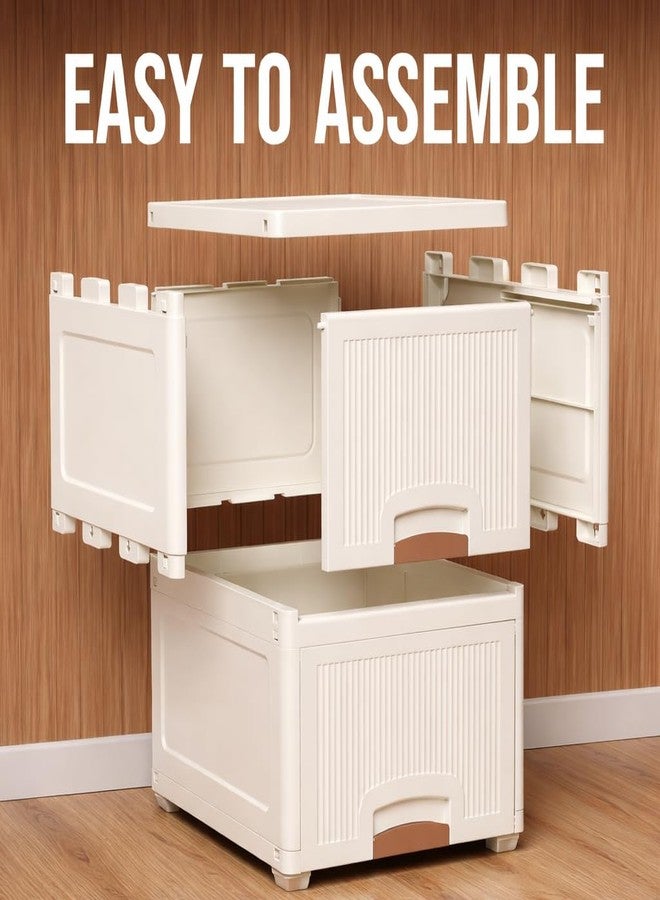 wall love Modular Storage Organizer | Stackable Wardrobe Cabinet for Clothes, Kitchen & Home | Space Saving Foldable Storage Box | Heavy Duty Plastic Organizer Rack (2 Piece) - Image 5