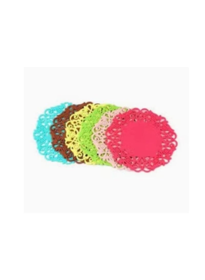 Generic Striped silicone buffer coasters, 2 pieces, multiple colors - Image 1