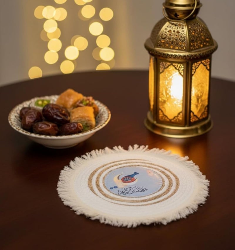 ديكوراتيفي رامادان دائري فابريك كواستير 30 كم تابلي فرش ويته سوفت تاسسيل يدجيس اند ارابيك ينسبيريد رامادان بهراسي براكتيكال دايلي وسي اككينت فور سوفرا اند هومي ديكور
