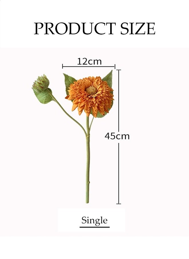 DUNISO Artificial Sunflower Bouquet Fake Silk Vintage Sunflower Realistic Plants Sunflower Modern Simulated Decorative Bouquet for Wedding Bouquet DIY， Party ，Home， Table Centerpiece， Office Decoration - Image 4