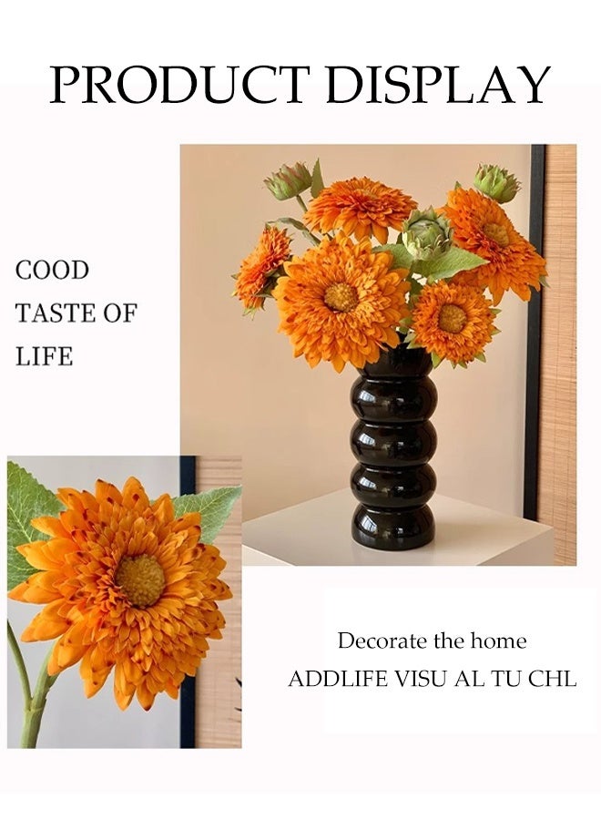 DUNISO Artificial Sunflower Bouquet Fake Silk Vintage Sunflower Realistic Plants Sunflower Modern Simulated Decorative Bouquet for Wedding Bouquet DIY， Party ，Home， Table Centerpiece， Office Decoration - Image 2