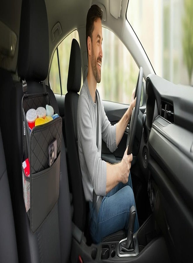 LOVRA Car Seat Back Organizer and Hanging Storage Bag, Leather Multifunction Interior Travel Accessory for Bottles and Phones, Universal Automotive Storage (1pcs) - Image 5