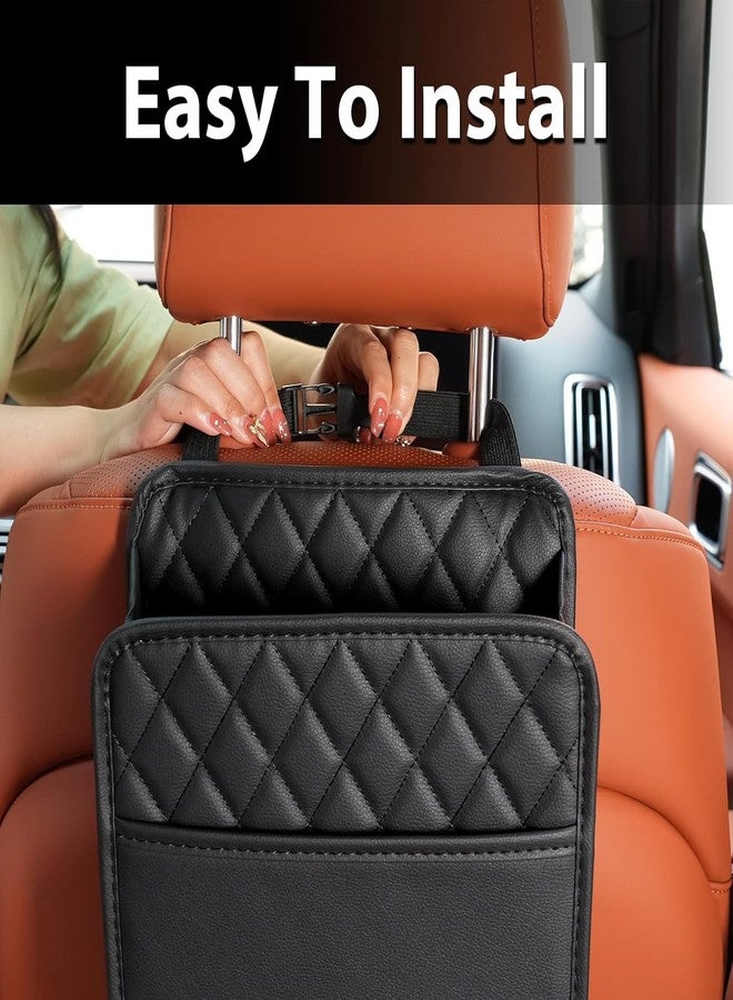 LOVRA Car Seat Back Organizer and Hanging Storage Bag, Leather Multifunction Interior Travel Accessory for Bottles and Phones, Universal Automotive Storage (1pcs) - Image 4
