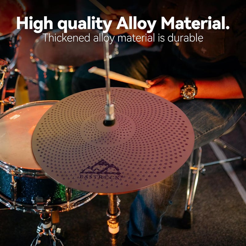 EASTROCK 5 Pieces Low Volume Cymbal Pack with Cymbal Bag and Felts, Golden | Includes 14" Hi-hat, 16" Crash, 18" Crash, 20" Ride - Image 5