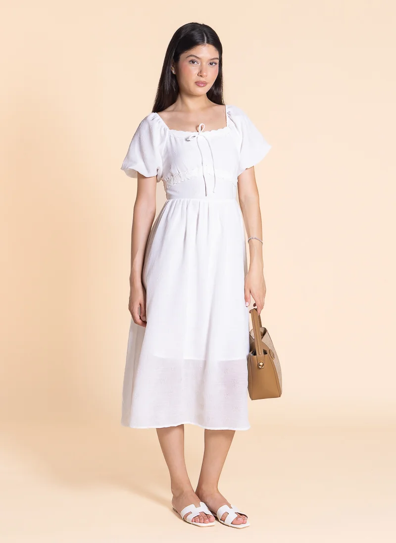 شايبس White Embroidered Dress