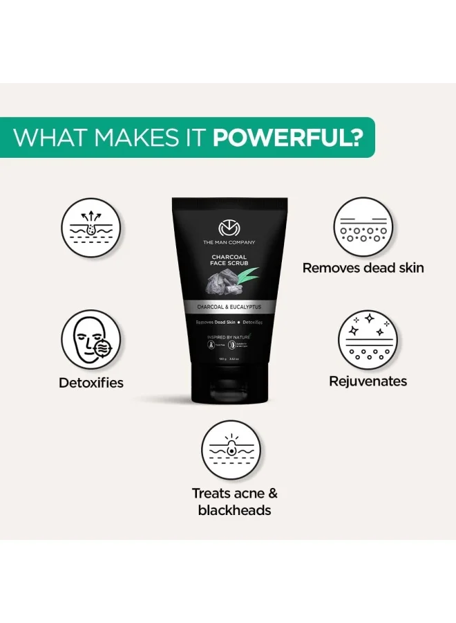 The Man Company  Cleanse & Moisturise Pack (Charcoal Face wash + Charcoal Scrub + Moisturising Cream)- Set of 3 | Made in India for Men | Best Price UAE