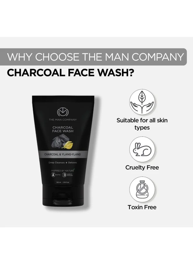 The Man Company  Cleanse & Moisturise Pack (Charcoal Face wash + Charcoal Scrub + Moisturising Cream)- Set of 3 | Made in India for Men | Best Price UAE
