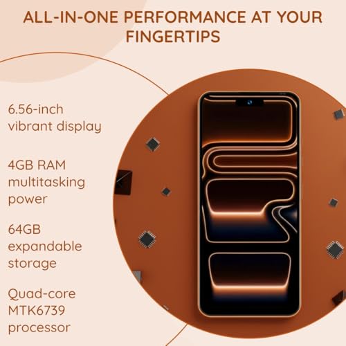 PEACE NOVA 17 Pro 4G Smartphone, 6.56-in 120Hz Display, 5000mAh Battery, 4GB RAM 64GB Storage (Expandable), Orange - Image 3
