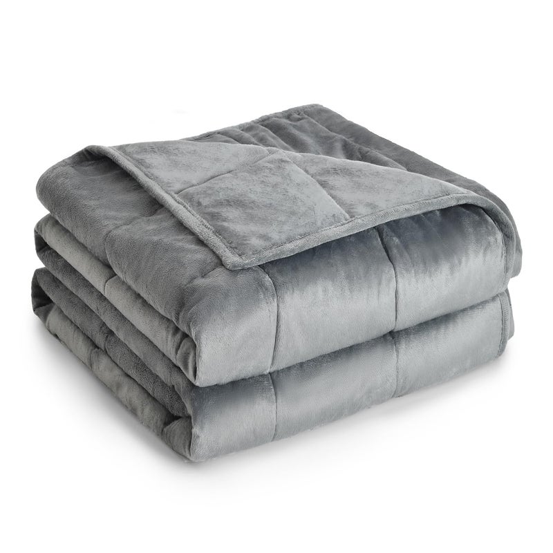 Topblan Weighted Blanket Twin Size 12lbs Adult Weighted Blankets with Soft Warm Fabric for Sleeping and Calming Adult Heavy Blanket for Sofa Bed Grey 48 x 72 inches