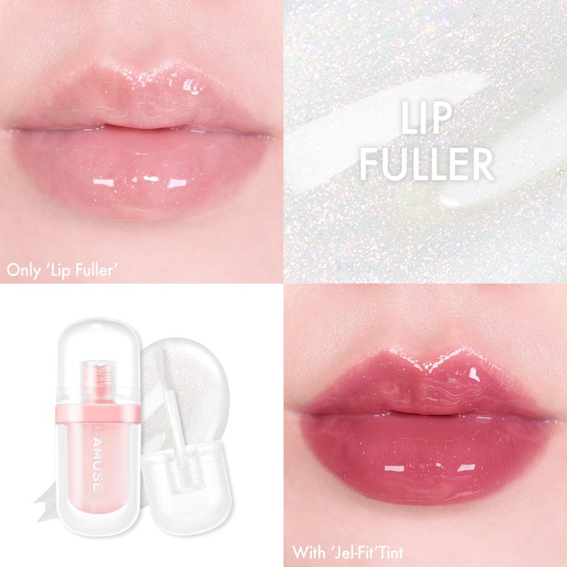 Amuse SEOUL Lip Fuller | Pink Diamond Lip Plumper, Gold Glitter, Lip Gloss, Glossy Melting Lip, Moisturizing, Shine, Korean Make-up, Glass Texture, Vegan - Image 3