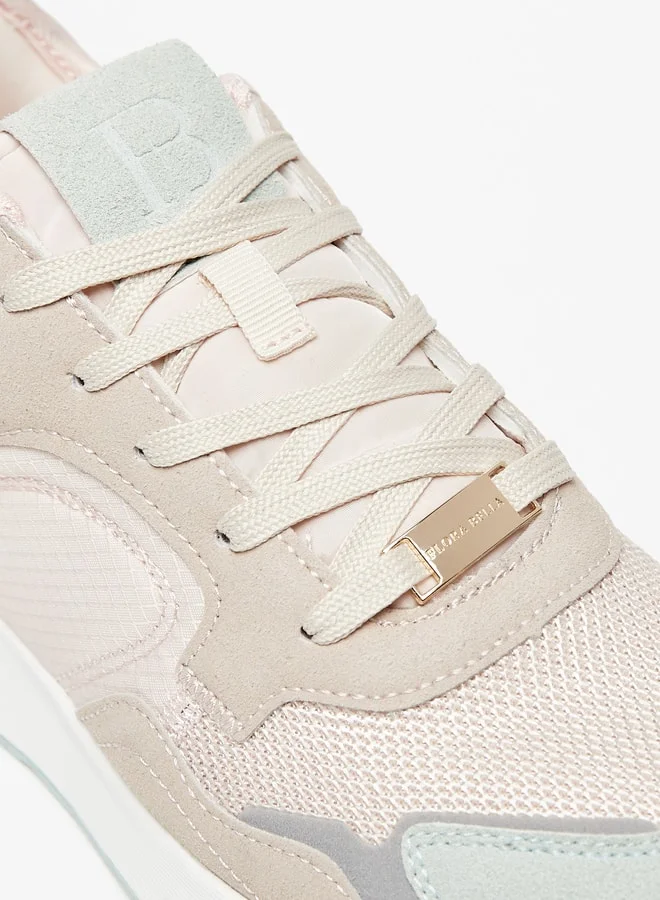 Flora Bella By Shoexpress Panelled Sneakers with Lace-Up Closure