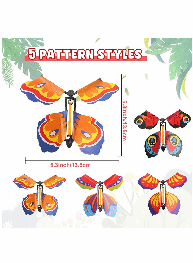 KASTWAVE Butterfly, Magic Fairy Flying Butterfly, Magic Flying Butterfly Card, Surprise Gift in The Book, Rubber Band Powered Butterfly, Wind Up Butterfly, Flyers Butterflies, for Party 30 Pieces (Retro Style) - Image 2