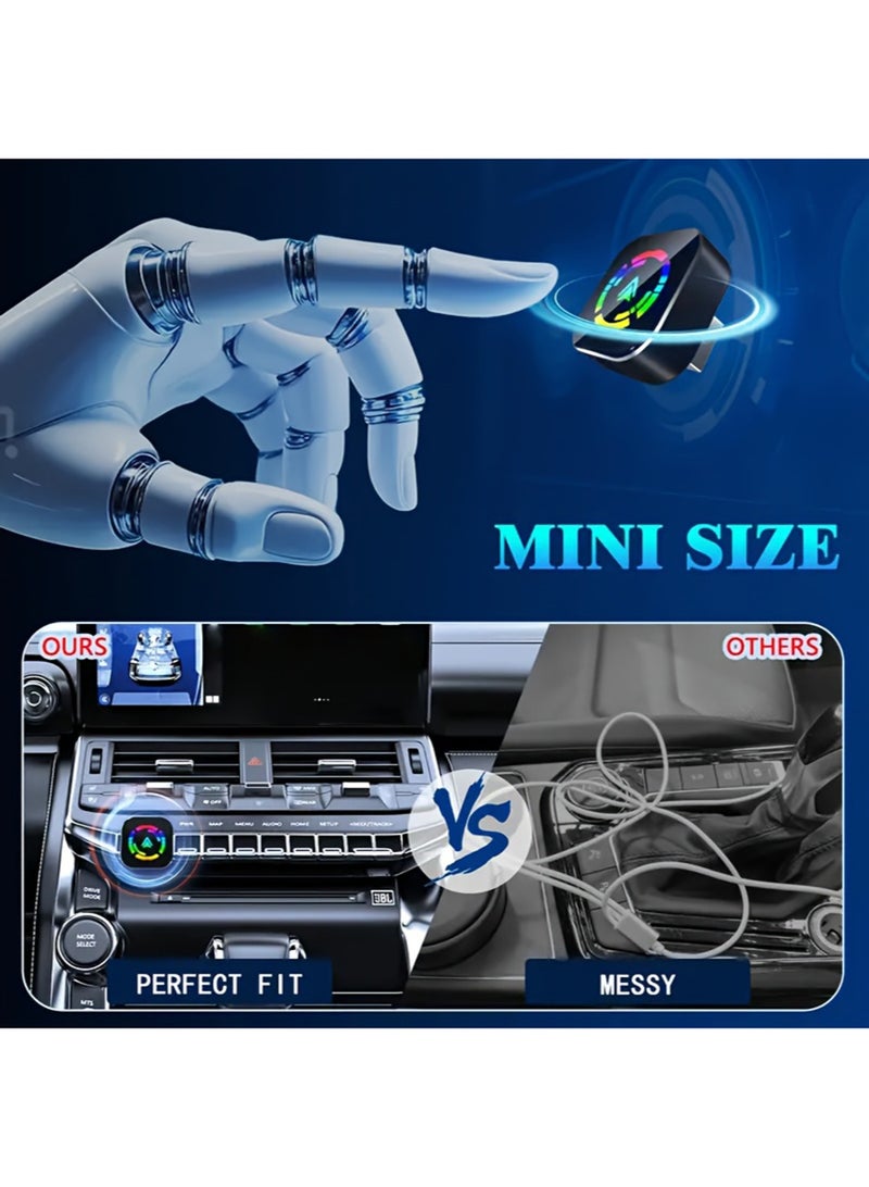 EzzySo محول كار بلاي اللاسلكي الصغير، تحويل كار بلاي السلكي إلى لاسلكي ومحور 2 في 1 لأجهزة آبل آيفون وأجهزة أندرويد، توصيل وتشغيل، اتصال تلقائي، بدون تأخير، مع USB C لنظام iOS 10+ وأندرويد 11+ - Image 5