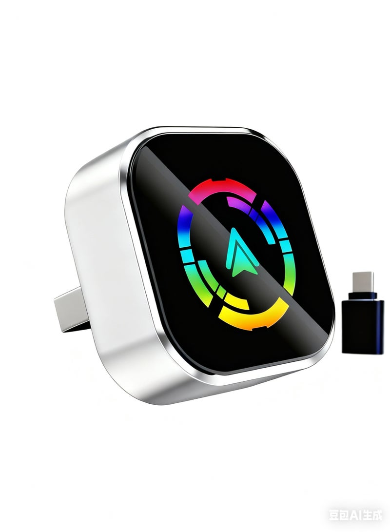 EzzySo محول كار بلاي اللاسلكي الصغير، تحويل كار بلاي السلكي إلى لاسلكي ومحور 2 في 1 لأجهزة آبل آيفون وأجهزة أندرويد، توصيل وتشغيل، اتصال تلقائي، بدون تأخير، مع USB C لنظام iOS 10+ وأندرويد 11+ - Image 1