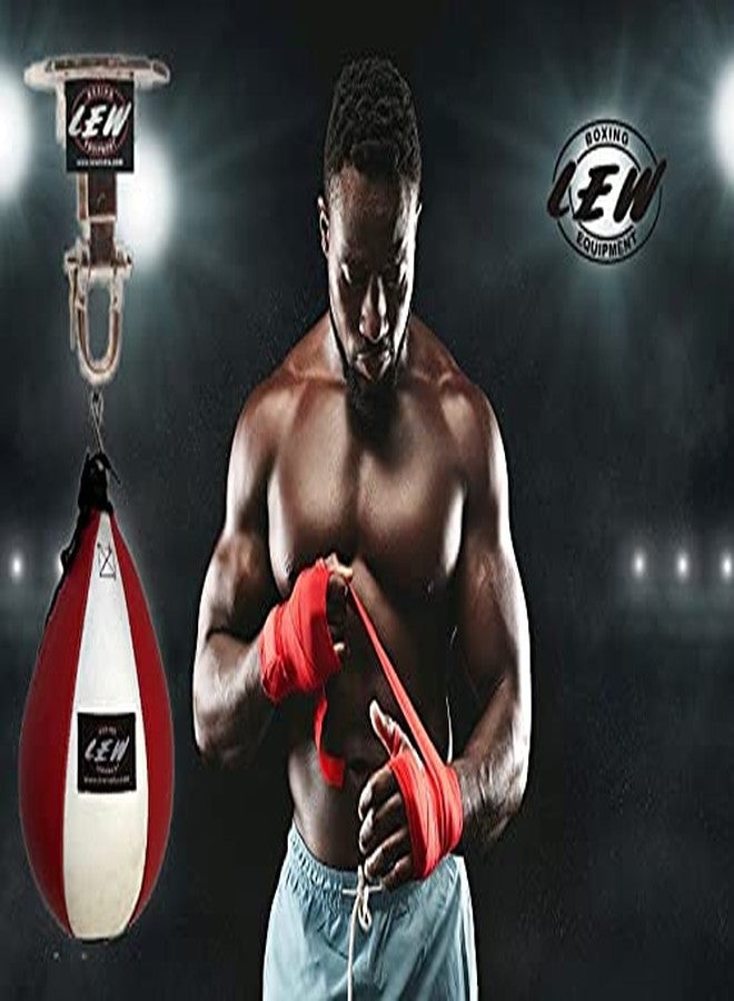 LEW White/Red Durahide Leather Speed Bag with Swivel - Image 2