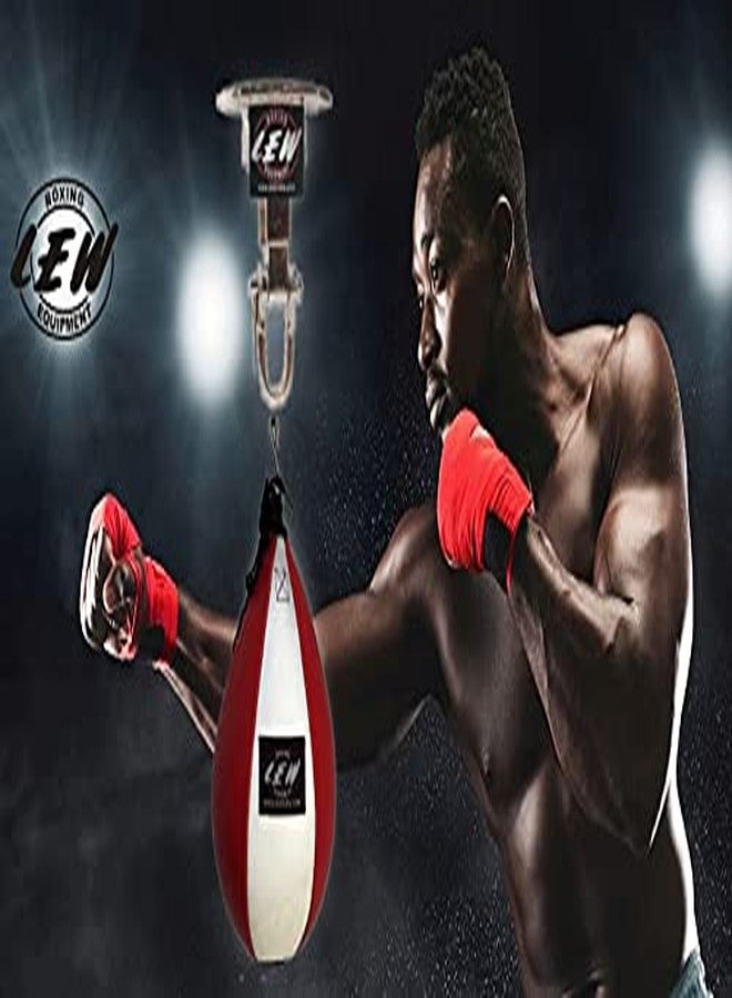 LEW White/Red Durahide Leather Speed Bag with Swivel - Image 3