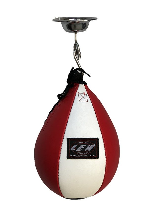 LEW White/Red Durahide Leather Speed Bag with Swivel - Image 1