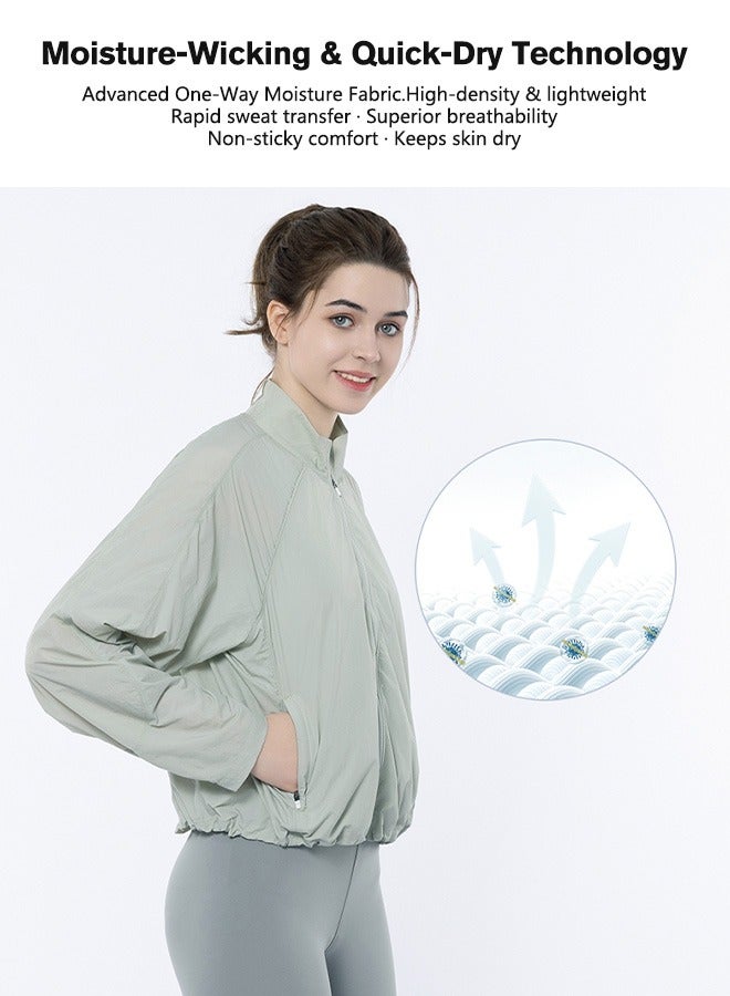 Sunnaltree UPF 50+ UV Sun Protection Clothing for Women, Lightweight Sun Protection Ice Silk Clothing Long Sleeve Hoodie Sun Shirt, Summer Elastic Quick Dry Sun Shirts Full Zipper Fishing Jacket - Image 4