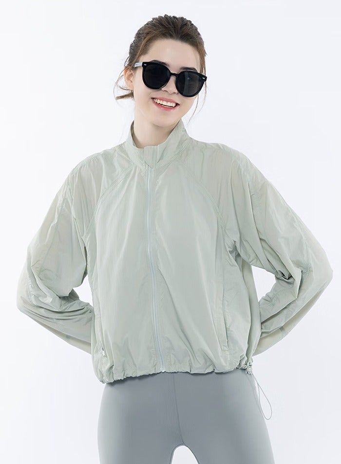 Sunnaltree UPF 50+ UV Sun Protection Clothing for Women, Lightweight Sun Protection Ice Silk Clothing Long Sleeve Hoodie Sun Shirt, Summer Elastic Quick Dry Sun Shirts Full Zipper Fishing Jacket - Image 1