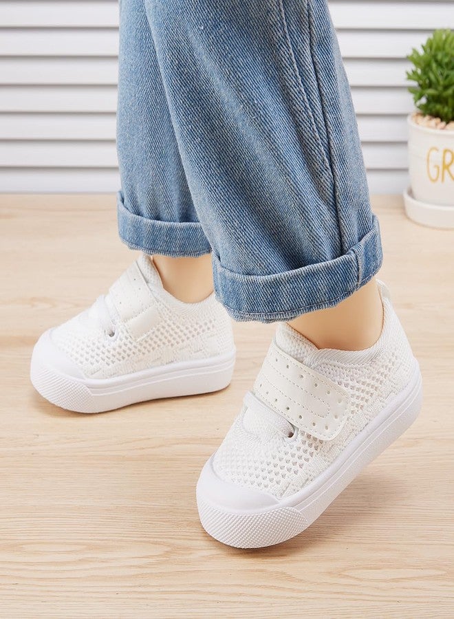 BMCiTYBM Toddler Baby Shoes Girl Boy Breathable Mesh Sneakers Non Slip, 13-white, 12-18 Months - Image 2