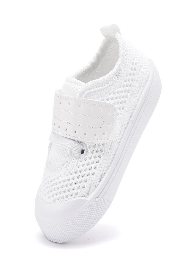 BMCiTYBM Toddler Baby Shoes Girl Boy Breathable Mesh Sneakers Non Slip, 13-white, 12-18 Months - Image 1
